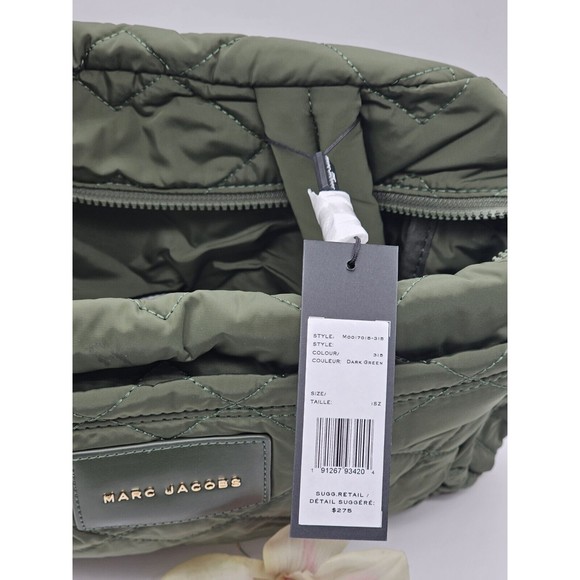 Marc Jacobs Quilted Nylon Small Weekender Travel Bag Dark Green New JL02306068 - Picture 4 of 15